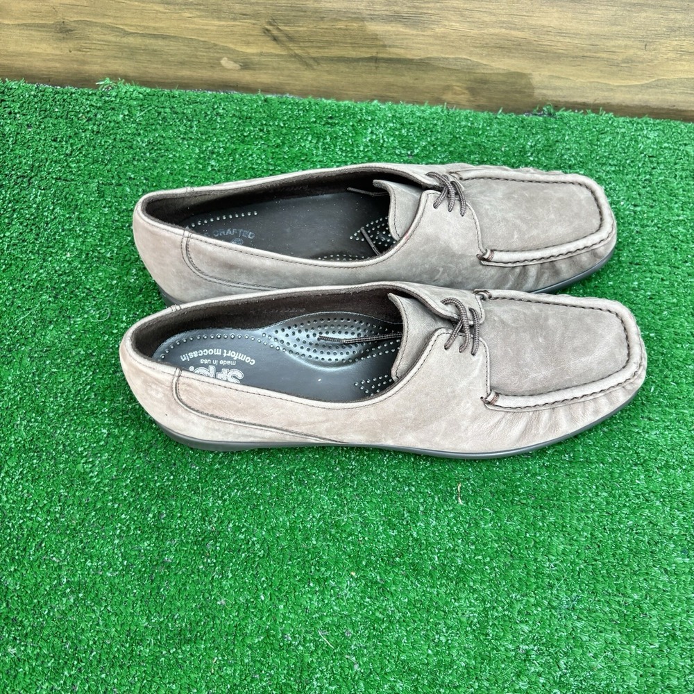 SAS Petra lace up truffle nubuck suede comfort moccasins women Size 10.5 M EUC - Picture 8 of 16